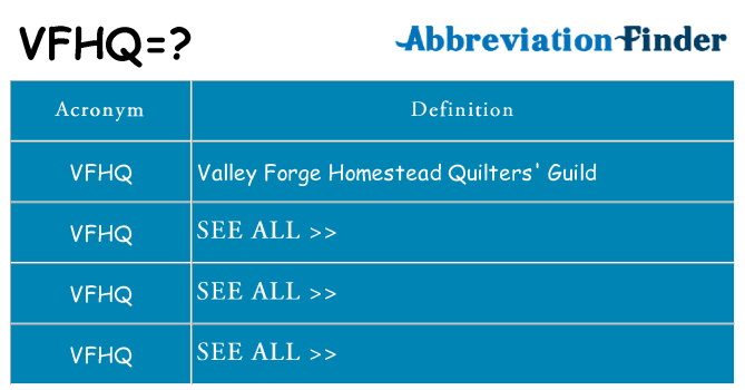 What does vfhq stand for