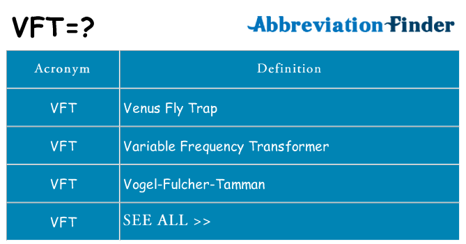 What does vft stand for