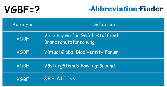 What does vgbf stand for