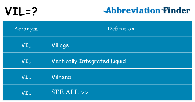 What does vil stand for