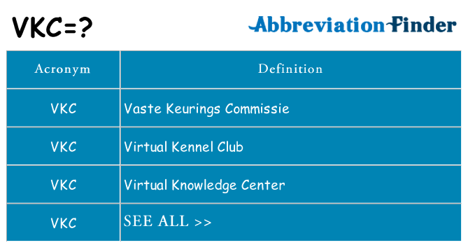 What does vkc stand for