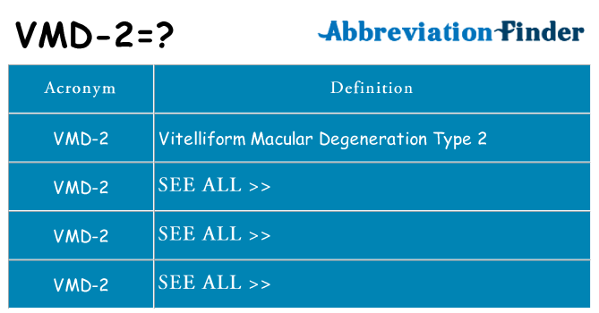 What does vmd-2 stand for