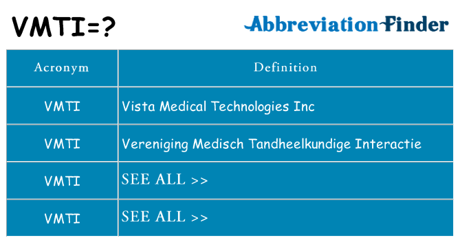 What does vmti stand for