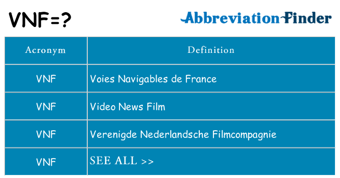 What does vnf stand for