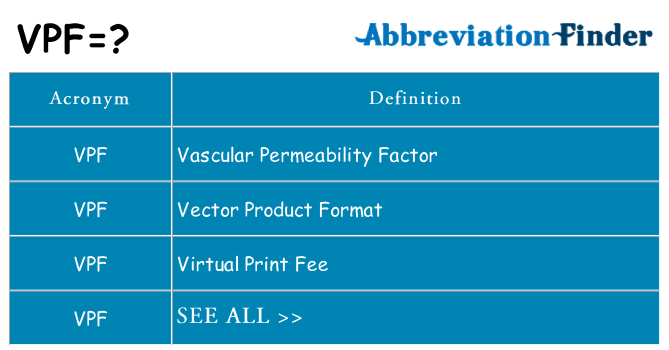What does vpf stand for