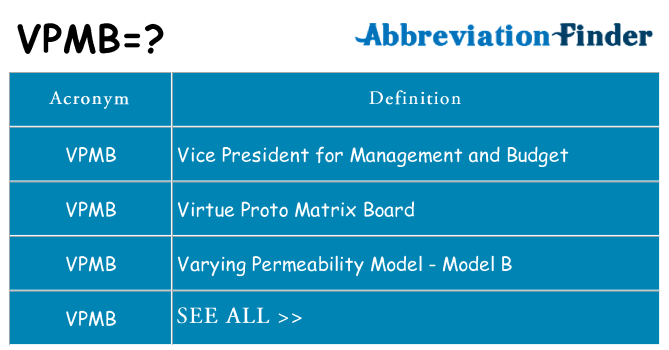 What does vpmb stand for