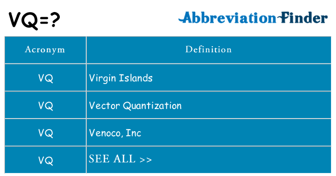 What does vq stand for