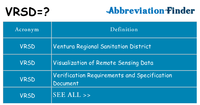 What does vrsd stand for