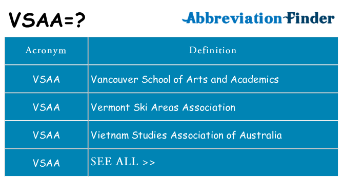 What does vsaa stand for