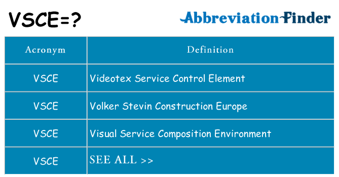 What does vsce stand for