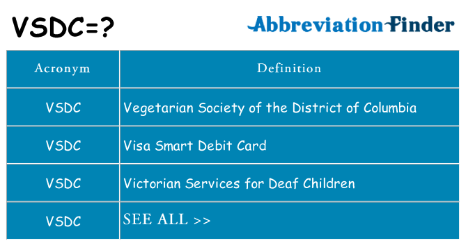 What does vsdc stand for