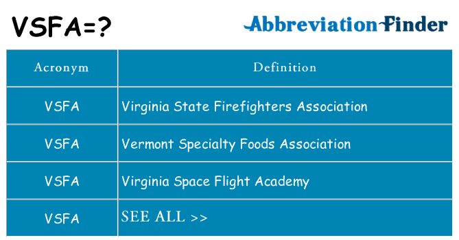 What does vsfa stand for
