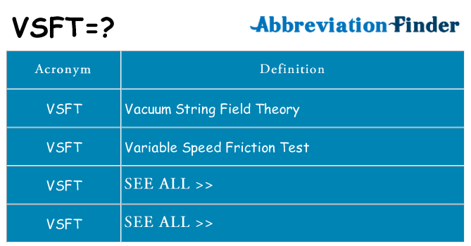 What does vsft stand for