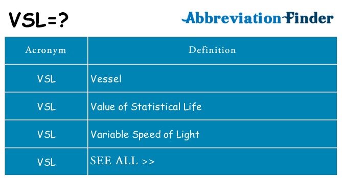 What does vsl stand for