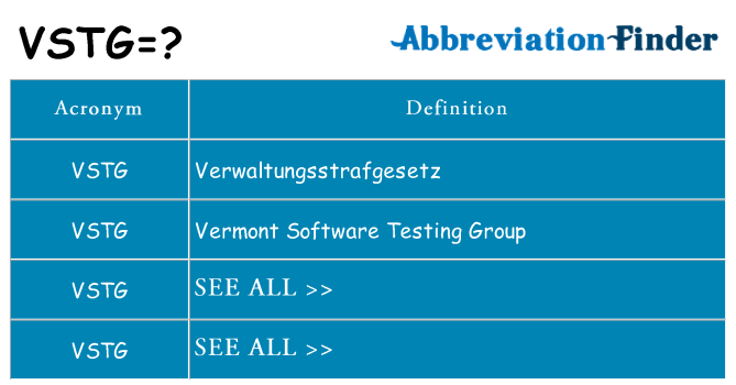 What does vstg stand for