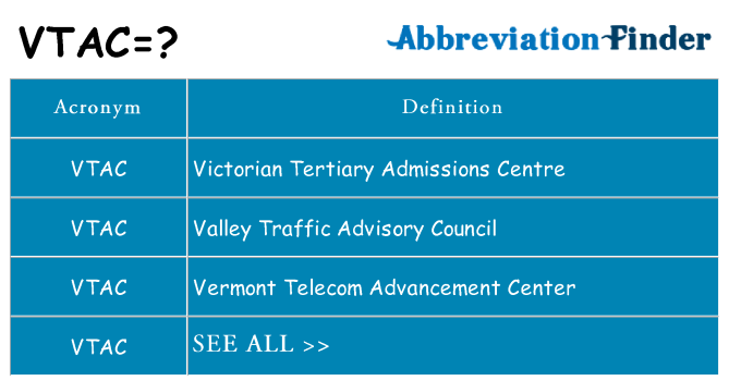 What does vtac stand for