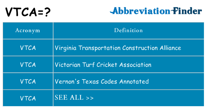 What does vtca stand for