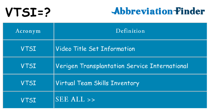 What does vtsi stand for
