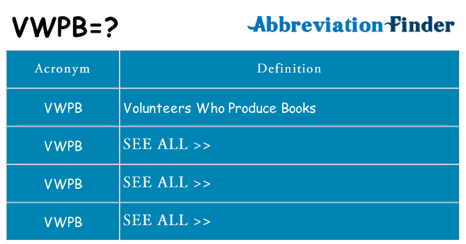 What does vwpb stand for