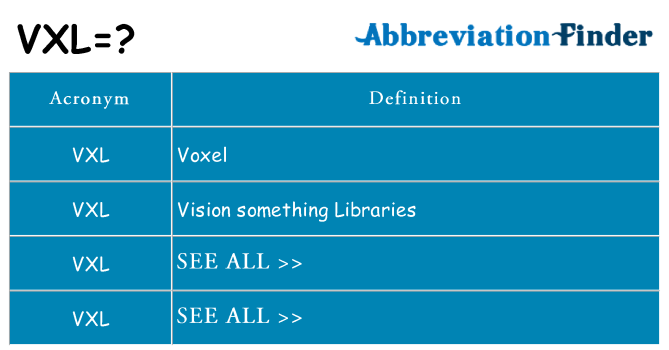 What does vxl stand for