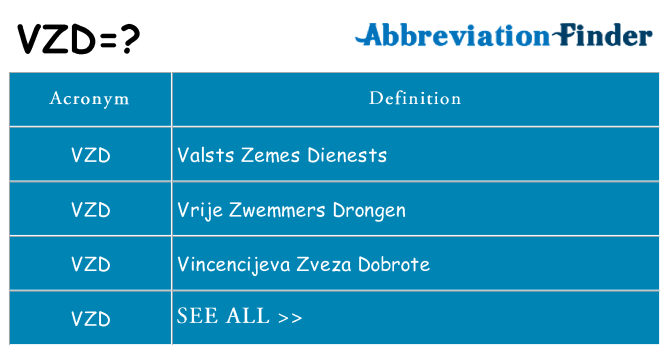 What does vzd stand for