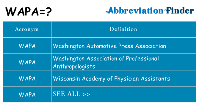 What does wapa stand for