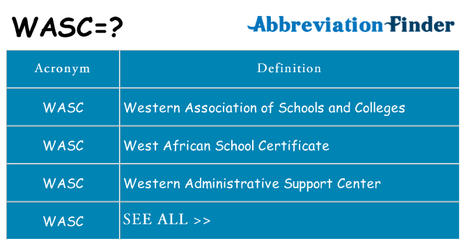 What does wasc stand for