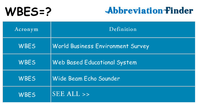 What does wbes stand for