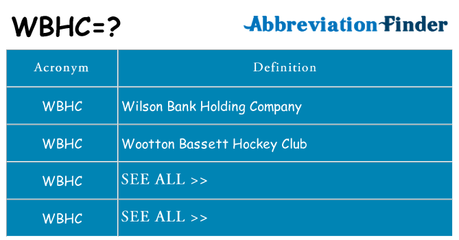 What does wbhc stand for