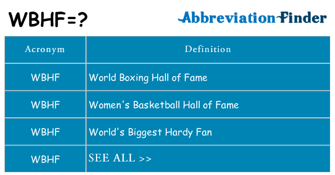 What does wbhf stand for