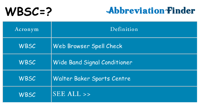 What does wbsc stand for