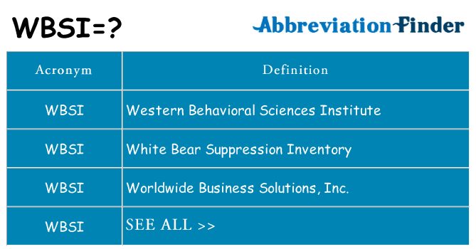 What does wbsi stand for