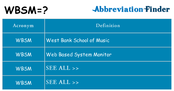 What does wbsm stand for