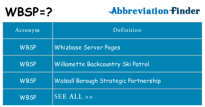 What does wbsp stand for