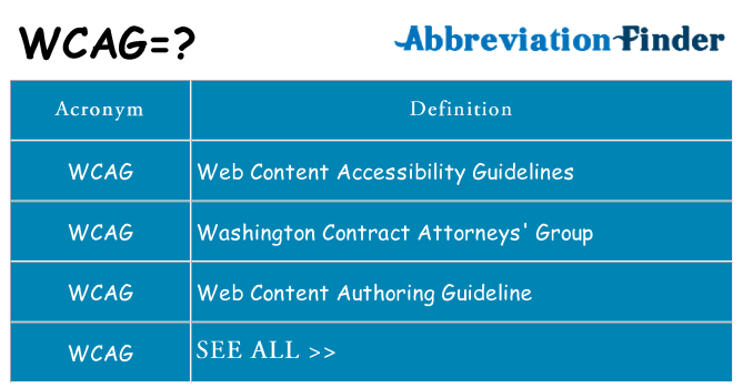 What does wcag stand for