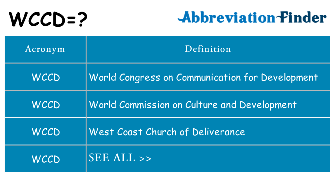 What does wccd stand for