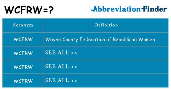 What does wcfrw stand for