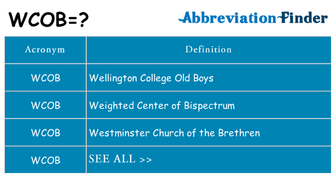 What does wcob stand for