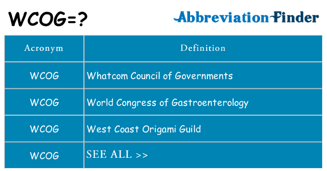 What does wcog stand for