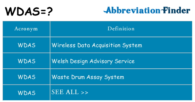 What does wdas stand for