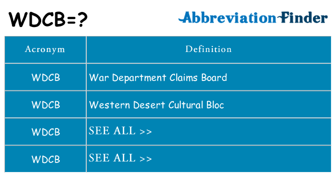 What does wdcb stand for