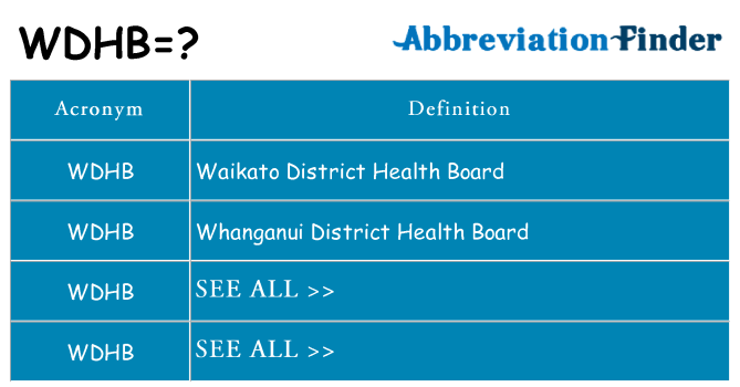 What does wdhb stand for