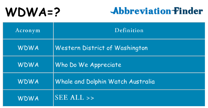 What does wdwa stand for