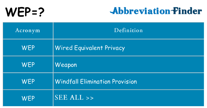 What does wep stand for