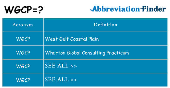 What does wgcp stand for
