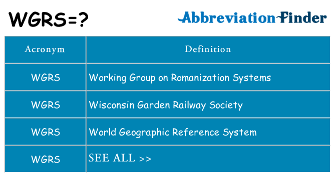 What does wgrs stand for