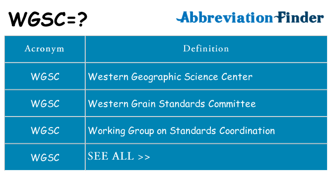 What does wgsc stand for