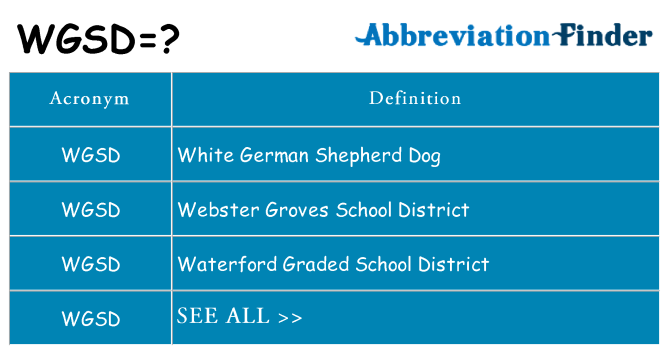 What does wgsd stand for