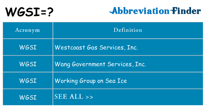 What does wgsi stand for
