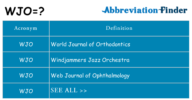 What does wjo stand for